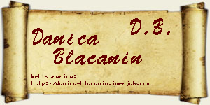 Danica Blaćanin vizit kartica